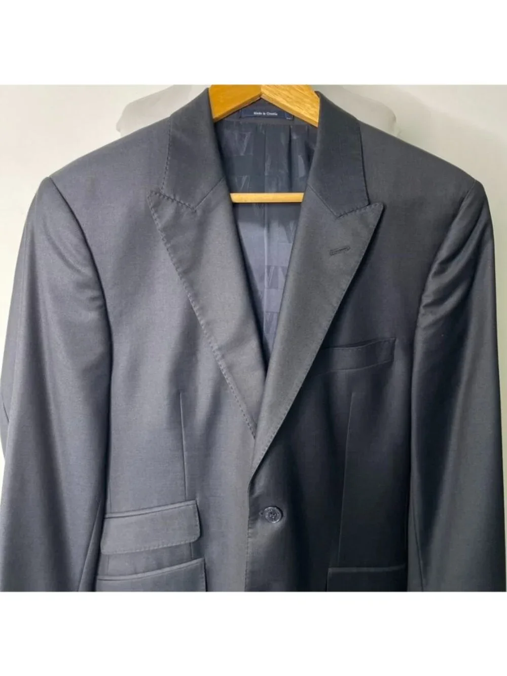VERSACE Collection Men's Black Wool Blazer Suit Jacket Sport Coat Size IT 50 US